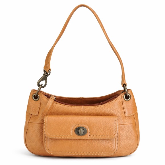 Fossil Handbags - Vintage Fossil Genuine Leather Shoulder Bag Tan Top Grain Leather Classic Y2K